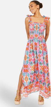 Yumi Ikat Print Maxi Sun Dress