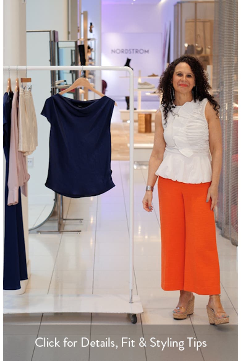 Cowl Neck Single Short Sleeve Satin Top video