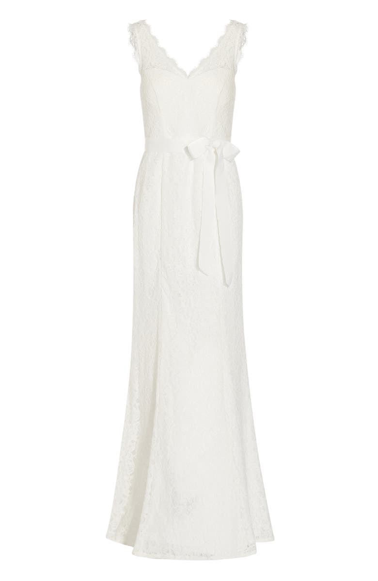 Adrianna Papell Sleeveless Lace Overlay Illusion Gown, Alternate, color,