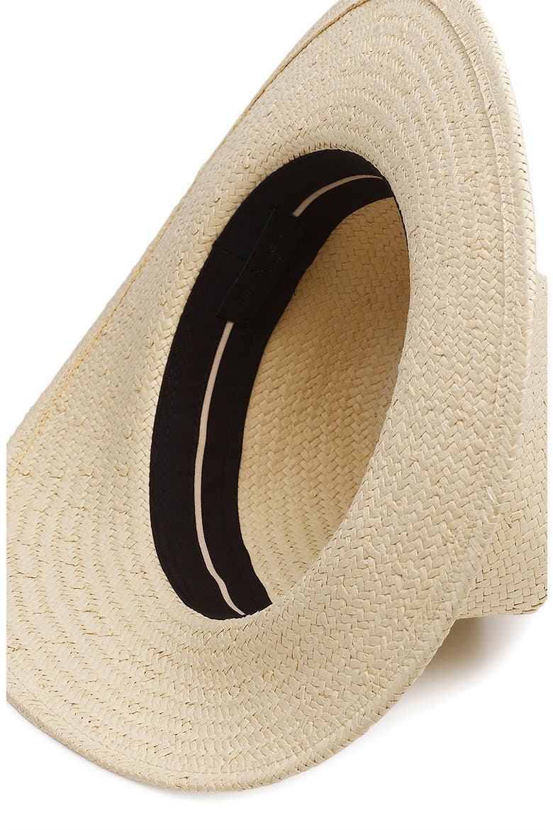 Cabochon Packable Straw Fedora, Alternate, color, NATURAL