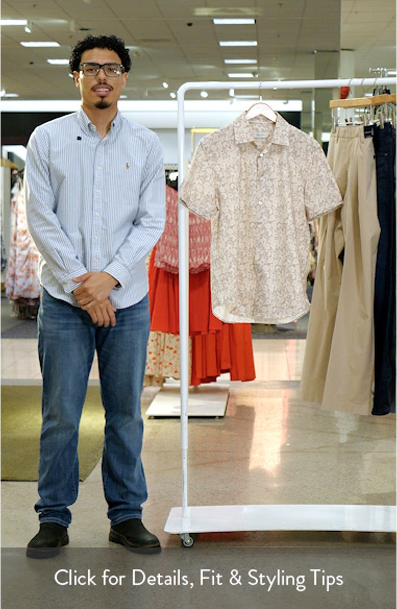 Miles OoohCotton<sup>®</sup> Paisley Short Sleeve Button-Up Shirt, sales video thumbnail