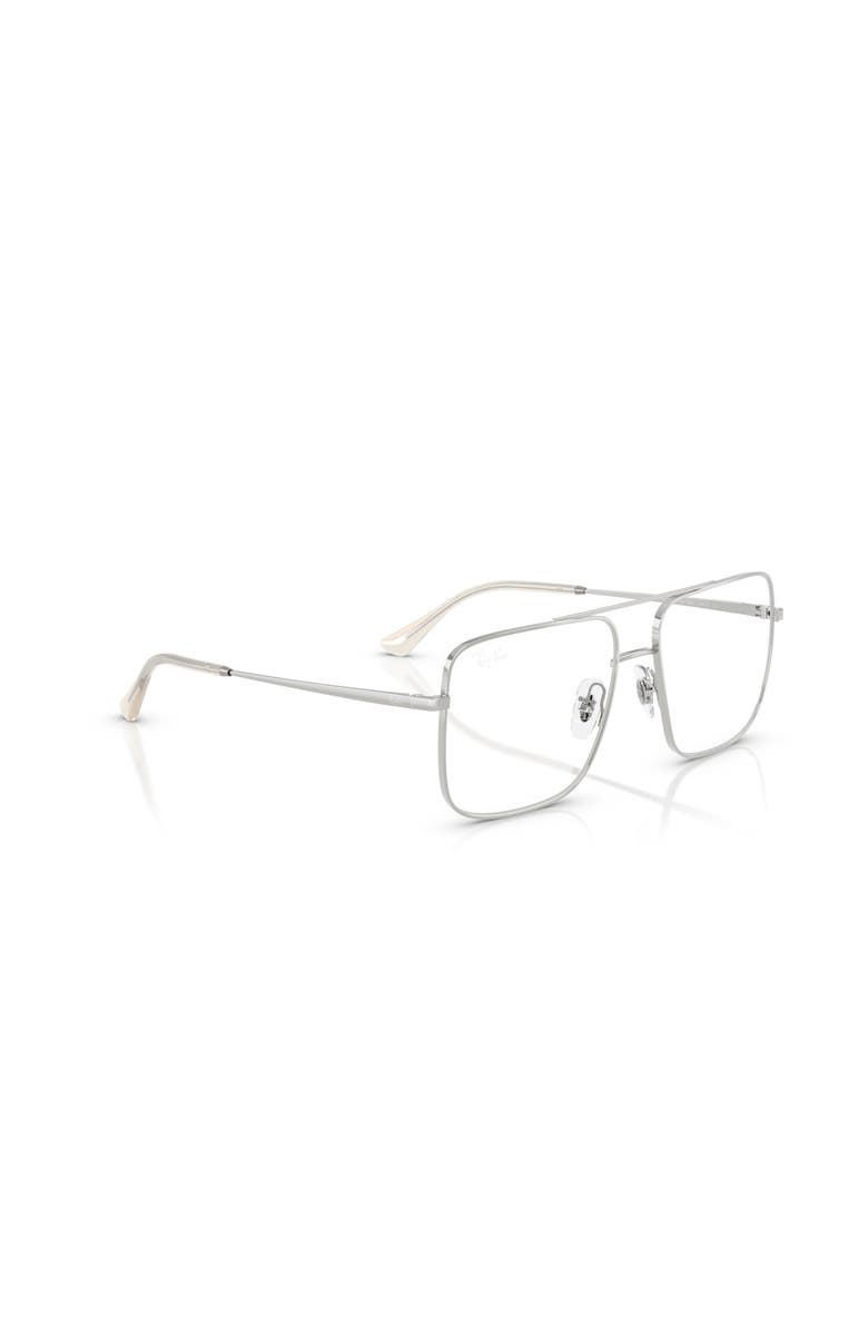 Ray-Ban 56mm Square optical glasses, Alternate, color, Silver