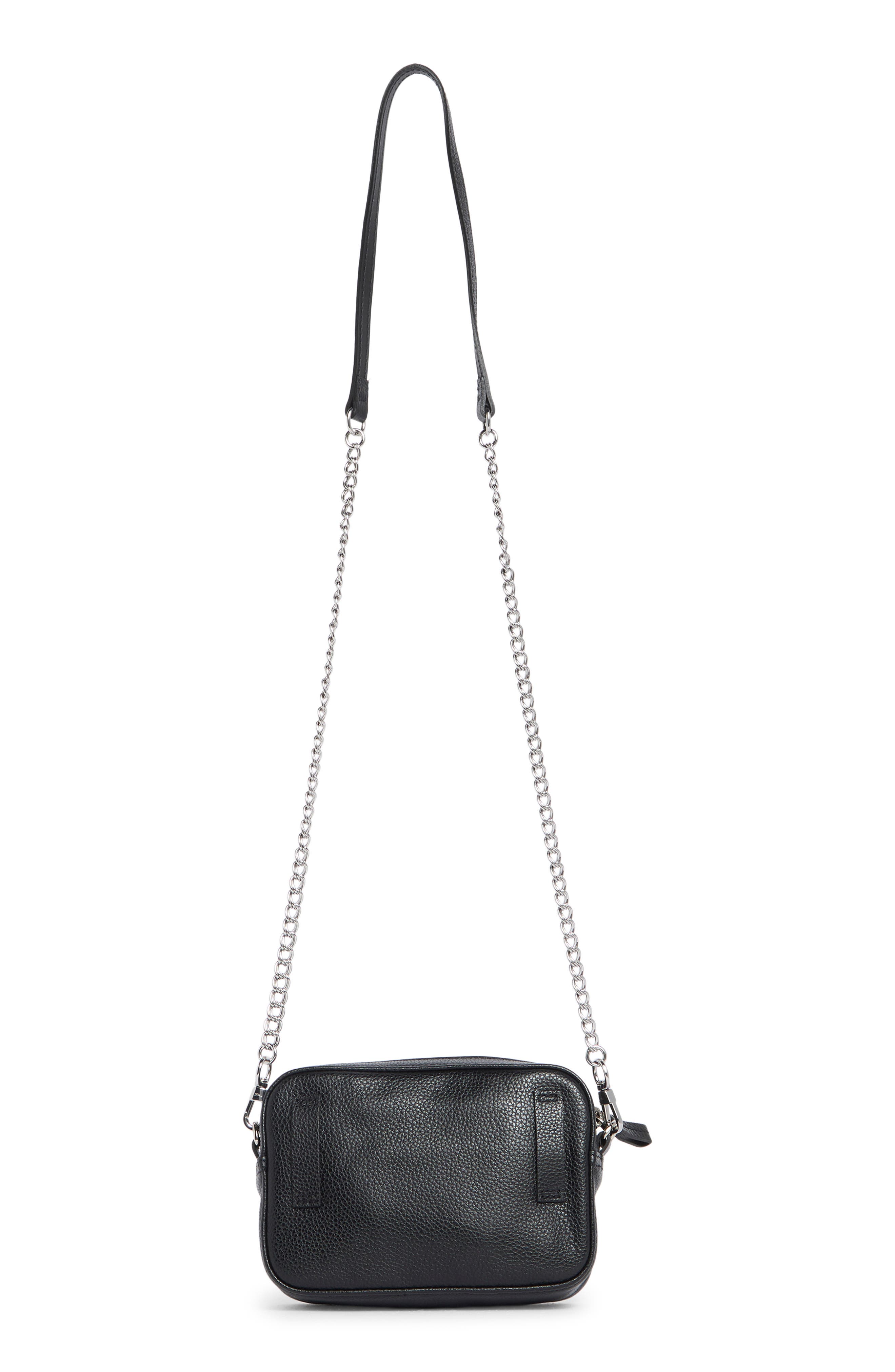 Longchamp Convertible Leather Crossbody/Belt Bag, Alternate, color, Black