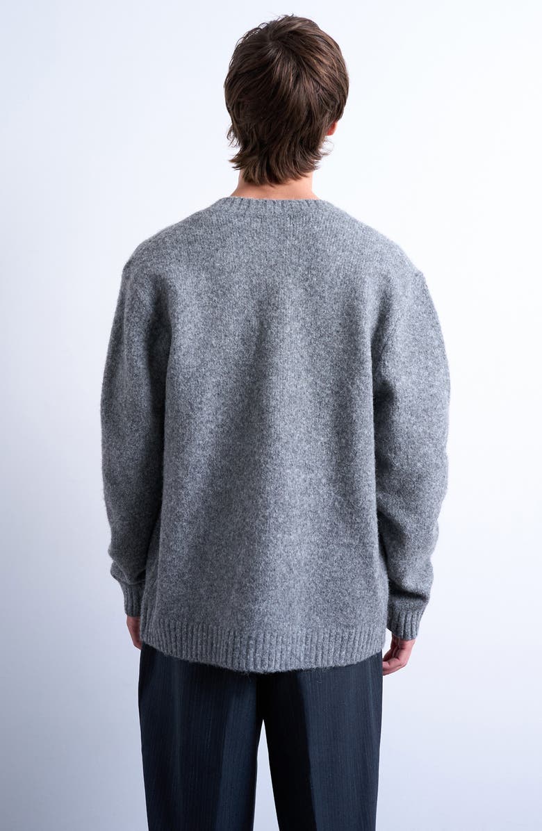 Topman Crewneck Cardigan, Alternate, color, Grey
