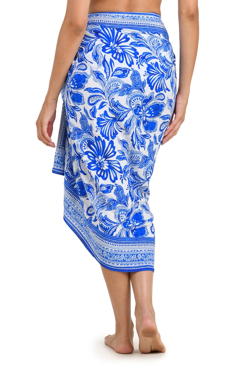 Botanical Brocade Cover-Up Pareo, Alternate, color, LAPIS