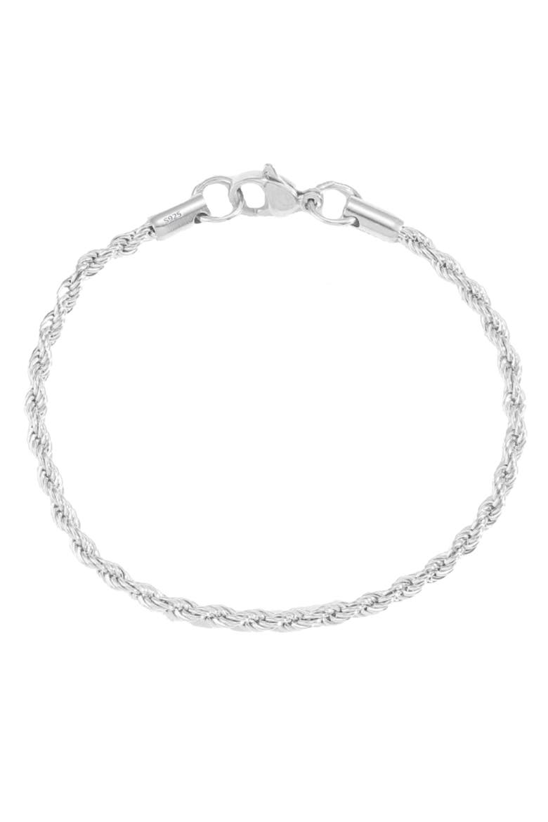 Sterling Silver Twisted Link Anklet, Main, color, Silver