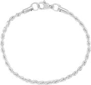 Donatello Gian Sterling Silver Twisted Link Anklet