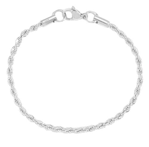 Donatello Gian Sterling Silver Twisted Link Anklet In Metallic
