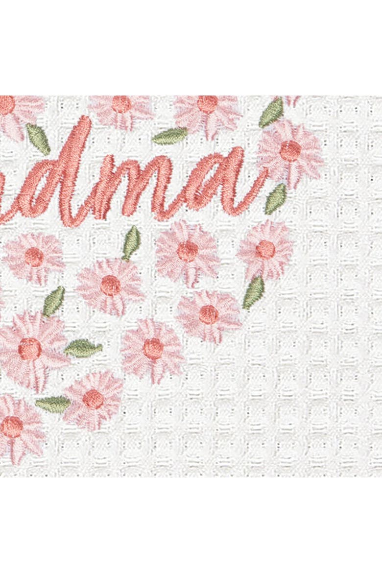 Grandma Mother's Day Floral Kitchen and Bathroom Embroidered Waffle Hand Towel, Alternate, color, Pink