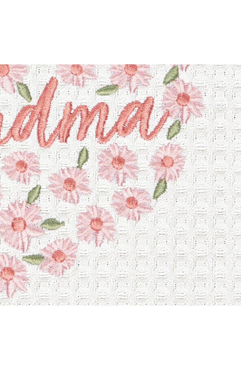 C&F Home Grandma Mother's Day Floral Kitchen and Bathroom Embroidered Waffle Hand Towel, Alternate, color, Pink