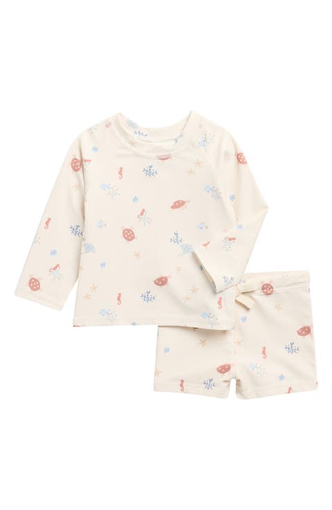 Kids" Aquatic Long Sleeve Two-Piece Rashguard Swimsuit (Baby)