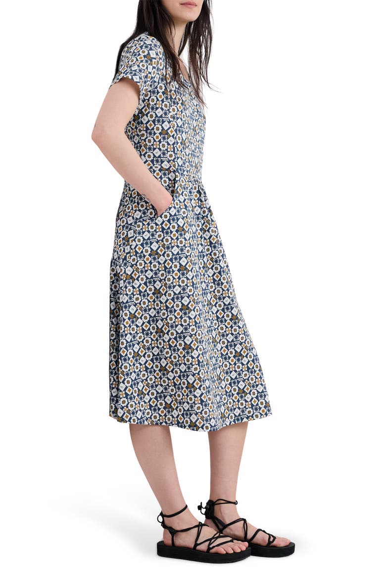 Enor Abstract Print Organic Cotton T-Shirt Dress, Main, color, POTTERS MARKS SQUALL