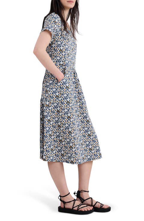 Enor Abstract Print Organic Cotton T-Shirt Dress