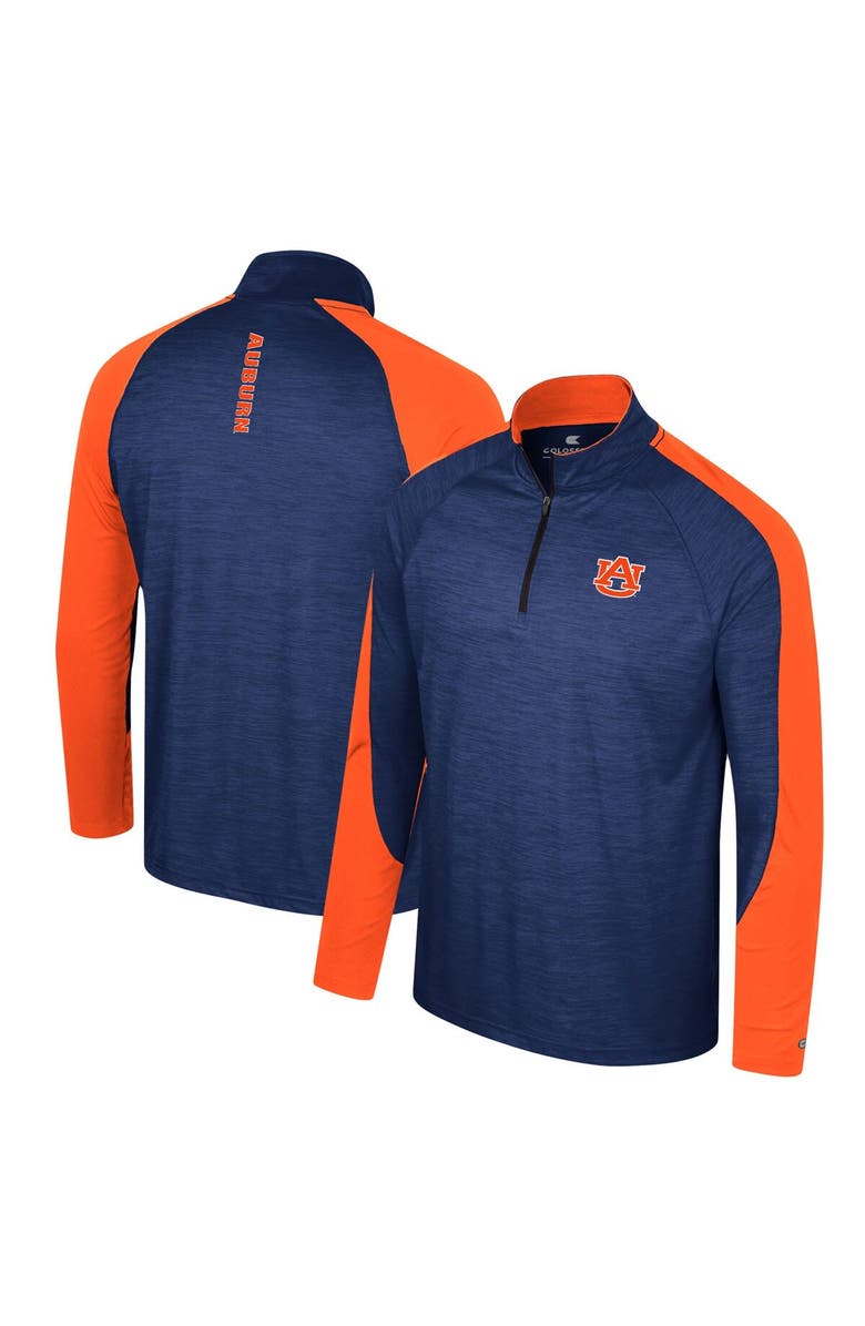 COLOSSEUM Men's Colosseum Navy Auburn Tigers Langmore Raglan Quarter-Zip Top, Main, color, Navy