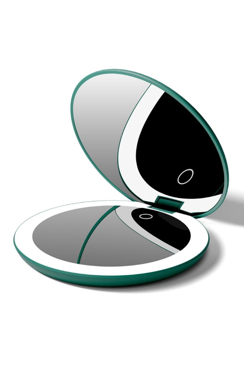 Taylor LED Compact Mirror, Alternate, color, Emerald Envy