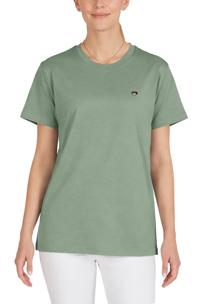 Womens Lil Coffee Jersey Tee, Main, color, Sage