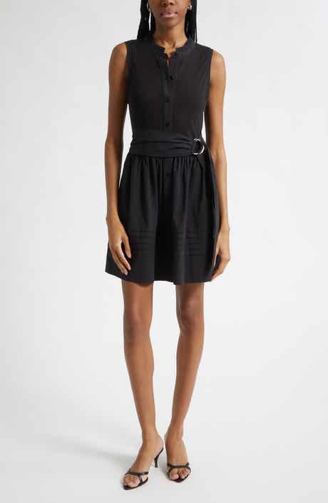 Orla Belted Sleeveless Mixed Media Minidress