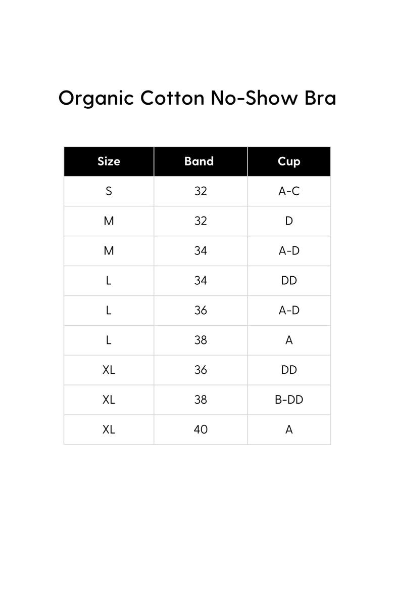 Siella Organic Cotton No-Show V-Scoop Bra, Alternate, color, Black