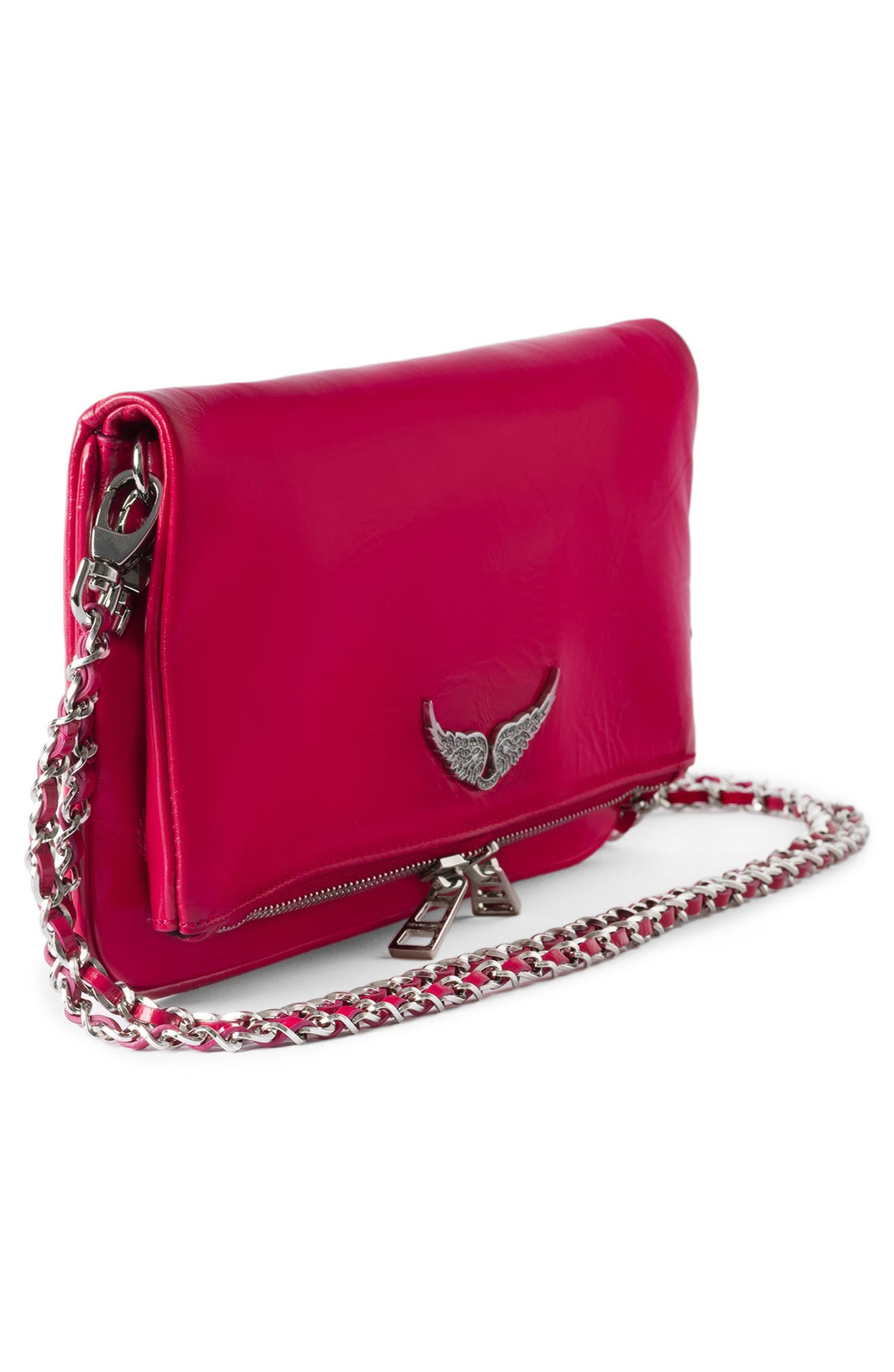 Zadig & Voltaire Rock Vintage Patent Crossbody Bag, Alternate, color, 