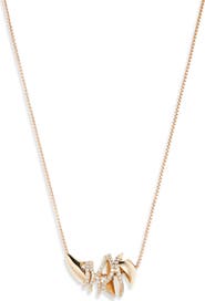 Bottega Veneta Sardine Pavé Pendant Necklace