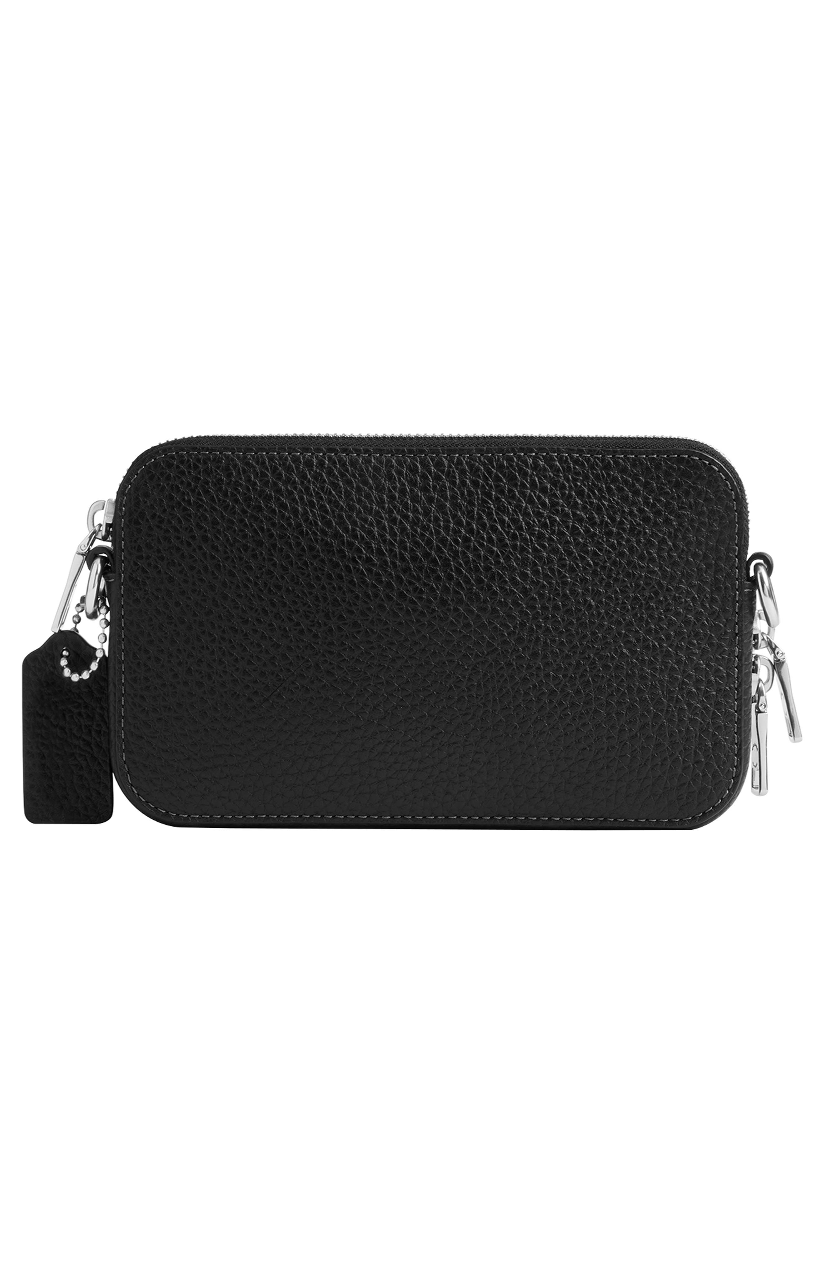 COACH Clinton Leather Crossbody Bag, Alternate, color, Black