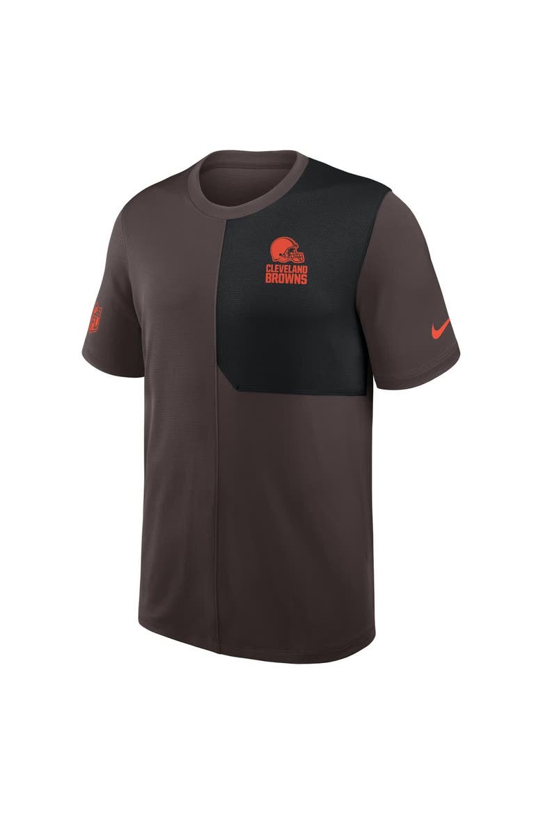 Men's Nike Brown Cleveland Browns Sideline UV Performance Coach Shirt, Alternate, color, Brown