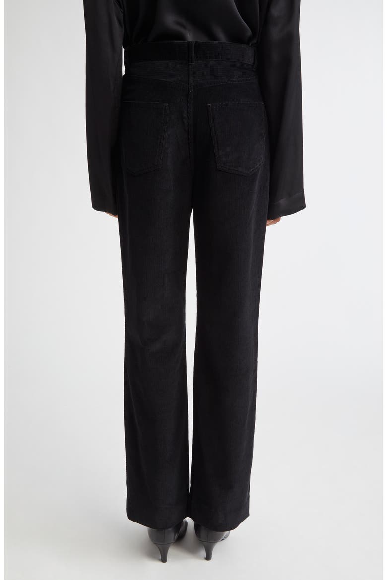 Straight Leg Corduroy Trousers, Alternate, color, BLACK