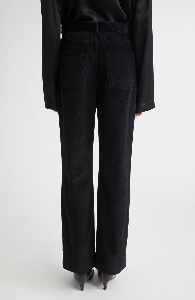 TOTEME Straight Leg Corduroy Trousers, Alternate, color, Black