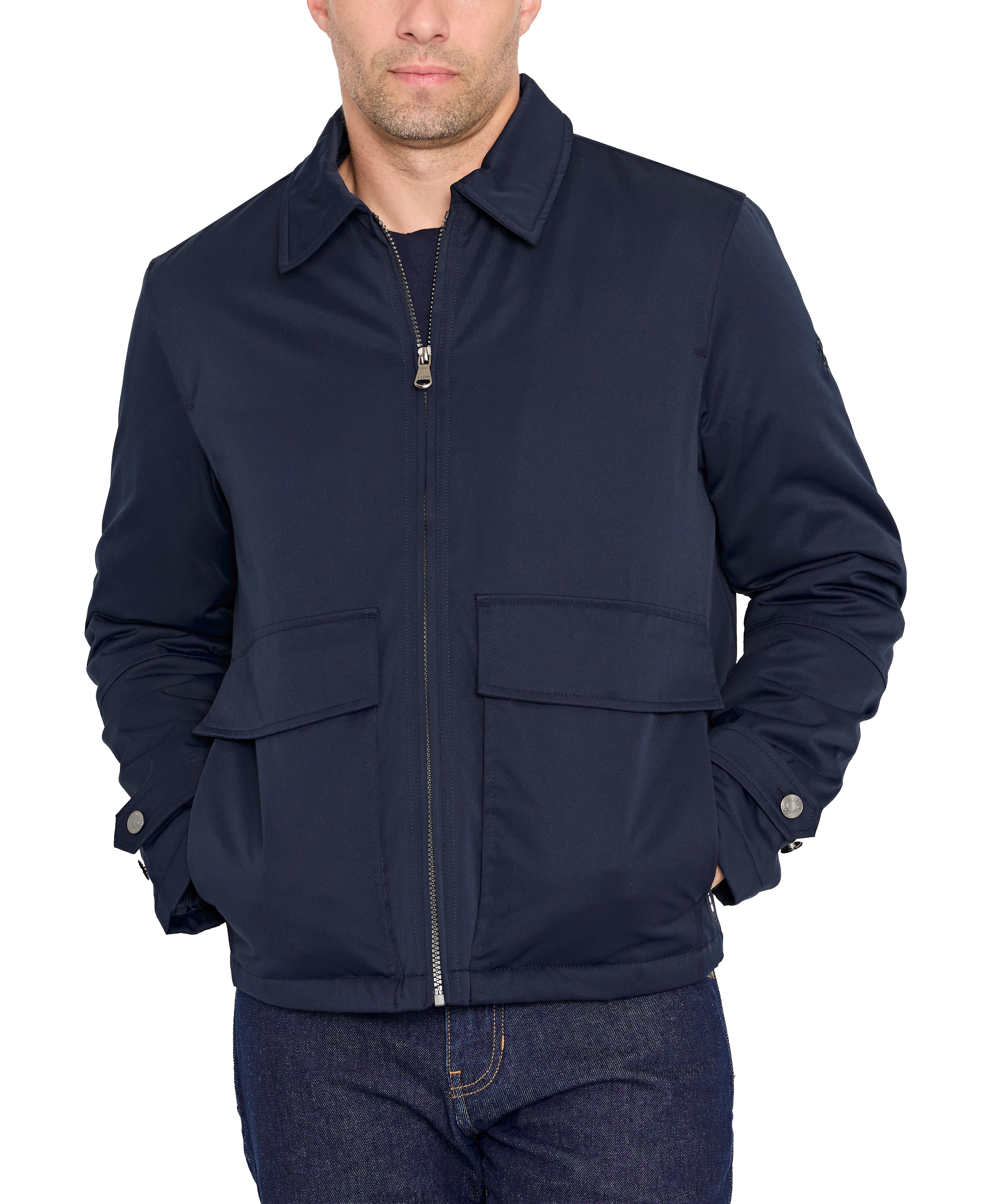 Izod Work Jacket With Corduroy Collar In Blue