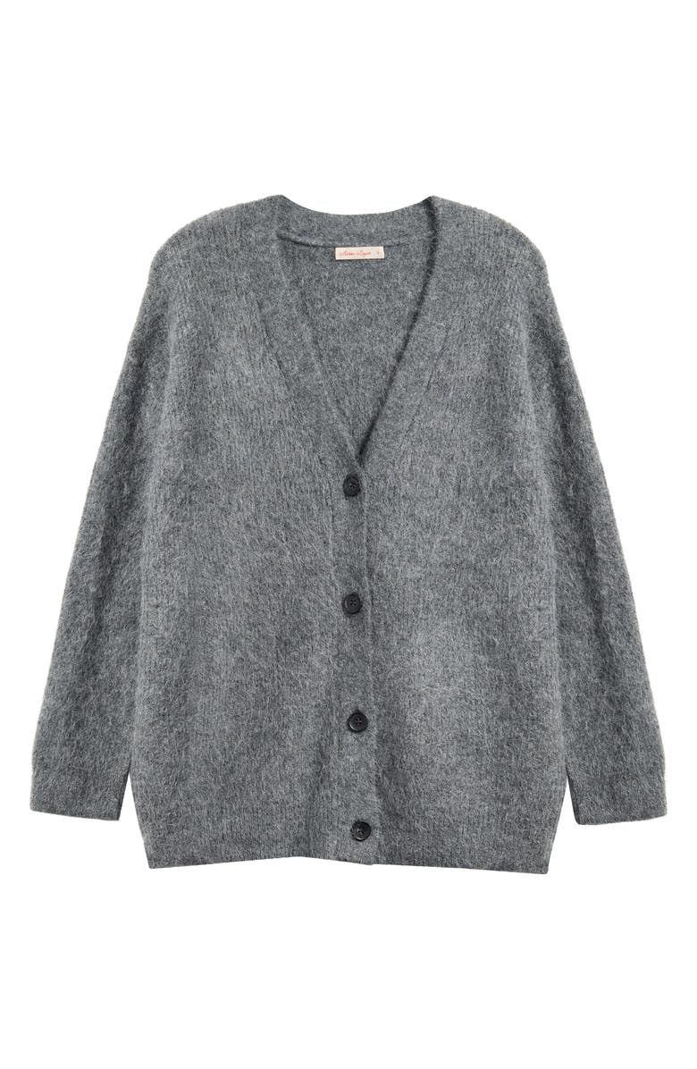 Marine Layer Suri Oversize Alpaca Blend Cardigan, Alternate, color, Charcoal