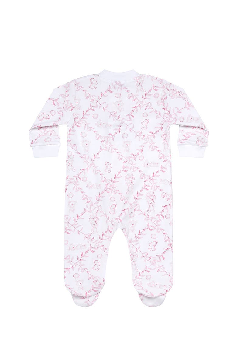 Nellapima Pink Bears Trellace Zipper Footie - Baby, Alternate, color, Pink