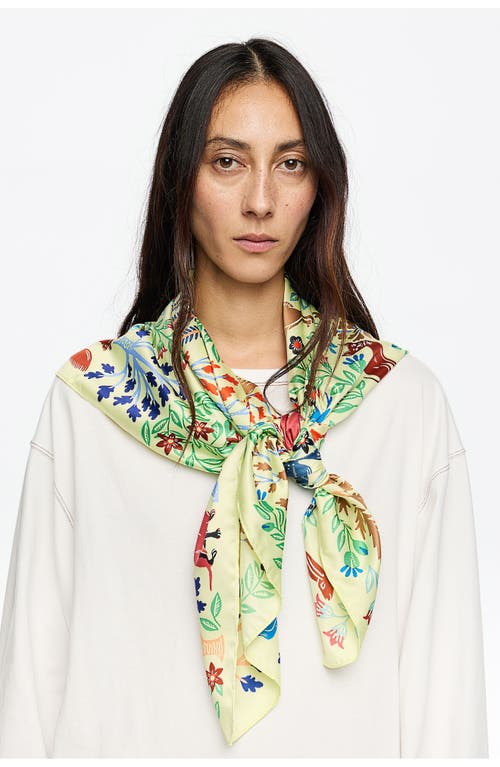 Bimba Y Lola Animals Vegetation Scarf In Yellow