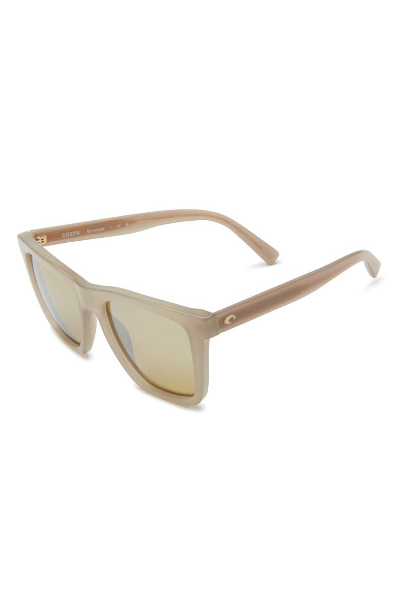 Costa Del Mar Keramas 54mm Polarized Square Sunglasses, Alternate, color, Silver