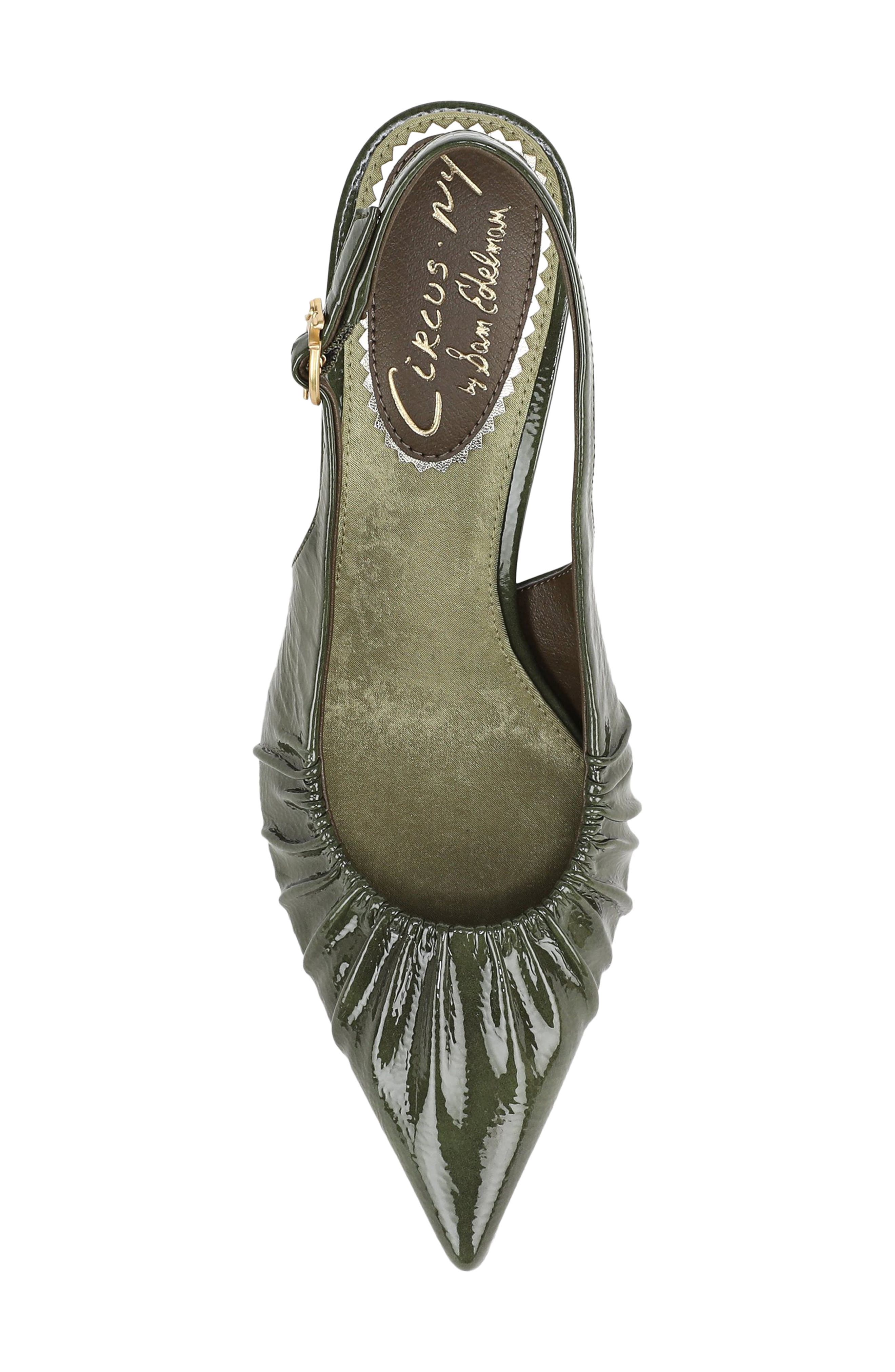 Tasha Pointed Toe Slingback Pump, Alternate, color, OLIVE