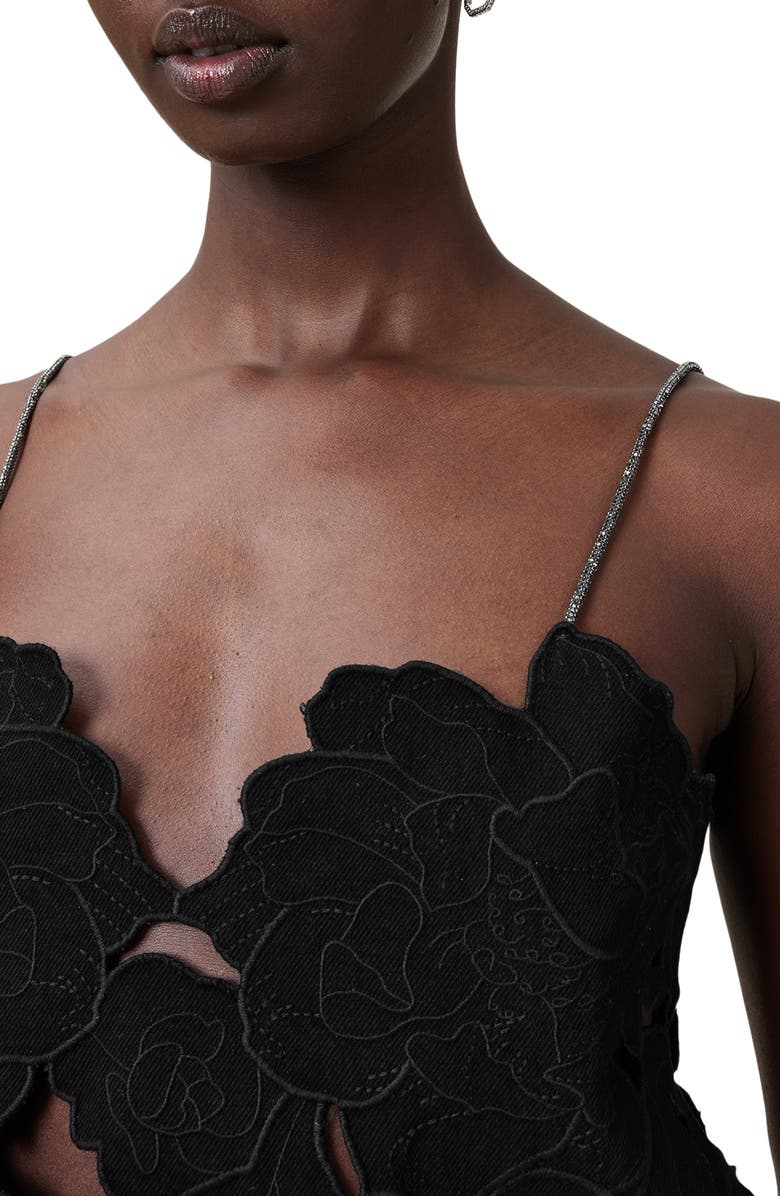 AllSaints Flora Appliqué Cotton Camisole, Alternate, color, 