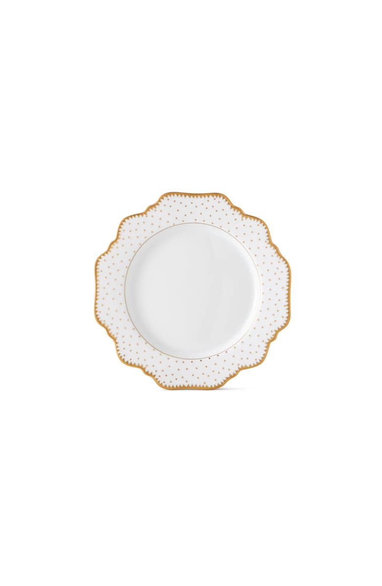 Anna Weatherley Simply Anna Antique Polka B&B Plate, Main, color, White/Gold