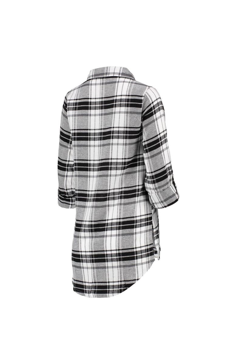 CONCEPTS SPORT Women's Concepts Sport Black/Gray Chicago White Sox Accolade Flannel Nightshirt, Alternate, color, Black