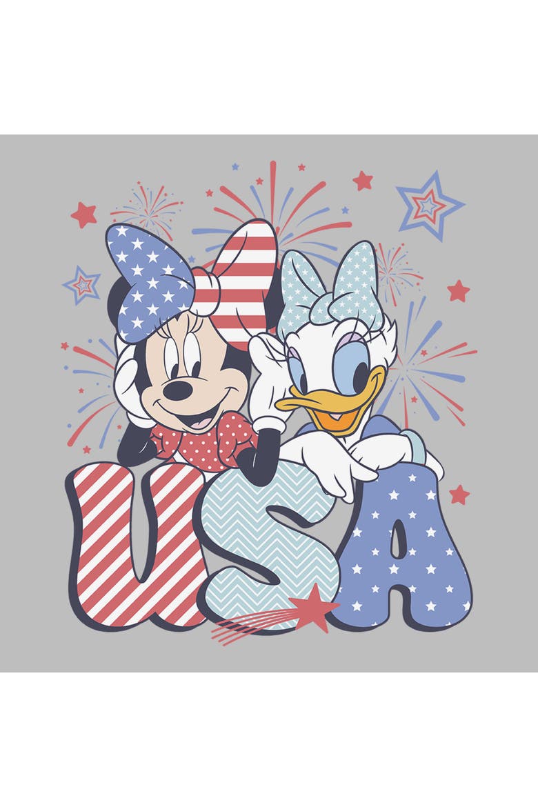Men's Mickey & Friends Minnie and Daisy American Duo  Graphic T-Shirt, Alternate, color, Ice Grey