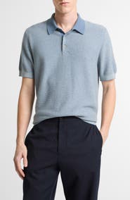 Vince Geometric Jacquard Polo Sweater