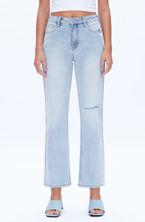 Alva High Waist Straight Leg Jeans (Blue Love)