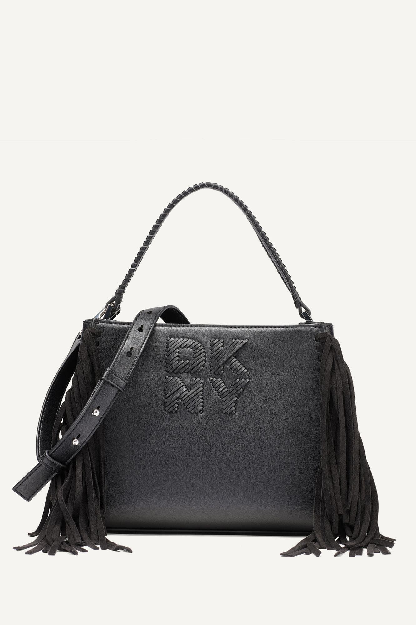 Foster Medium Satchel, Main, color, Black/Silver