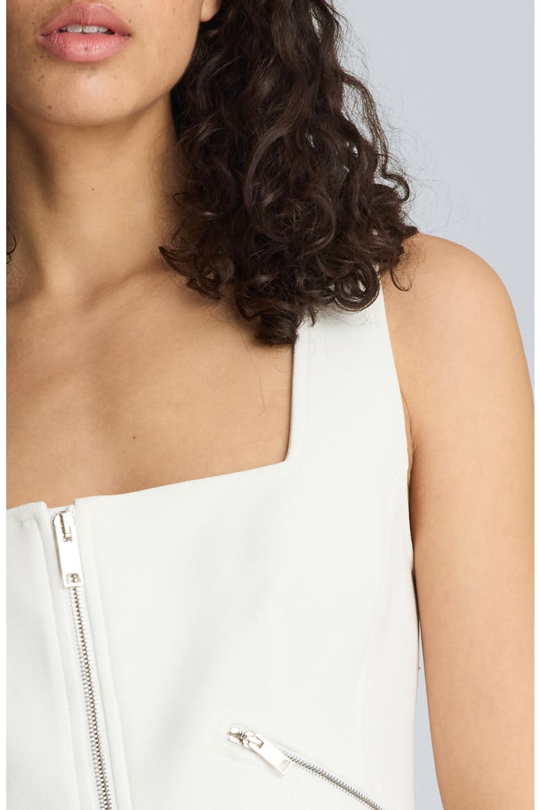 Sleeveless Zip Front Top, Alternate, color, PURE WHITE