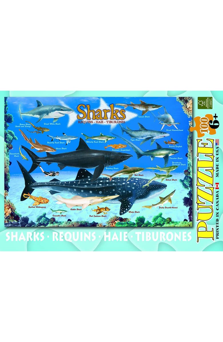 Eurographics Shark Chart Puzzle, 100 Pieces, Alternate, color, Multicolored