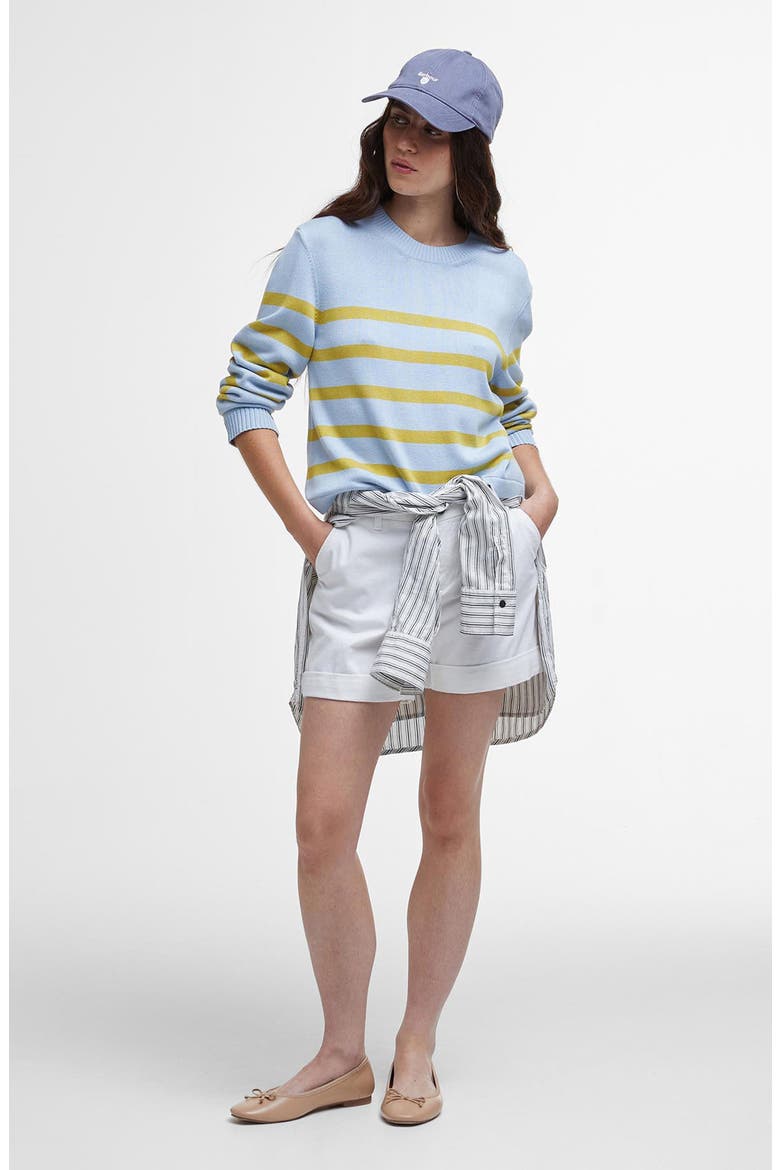 Bronya Stripe Cotton Blend Sweater, Alternate, color, BREEZE BLUE