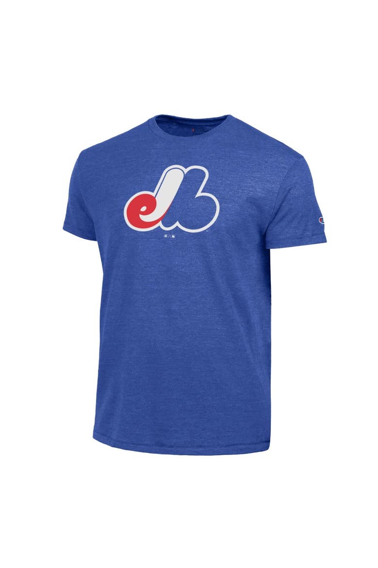 Men's Champion  Blue Montreal Expos Cooperstown Logo Tri-Blend T-Shirt, Alternate, color, Blue