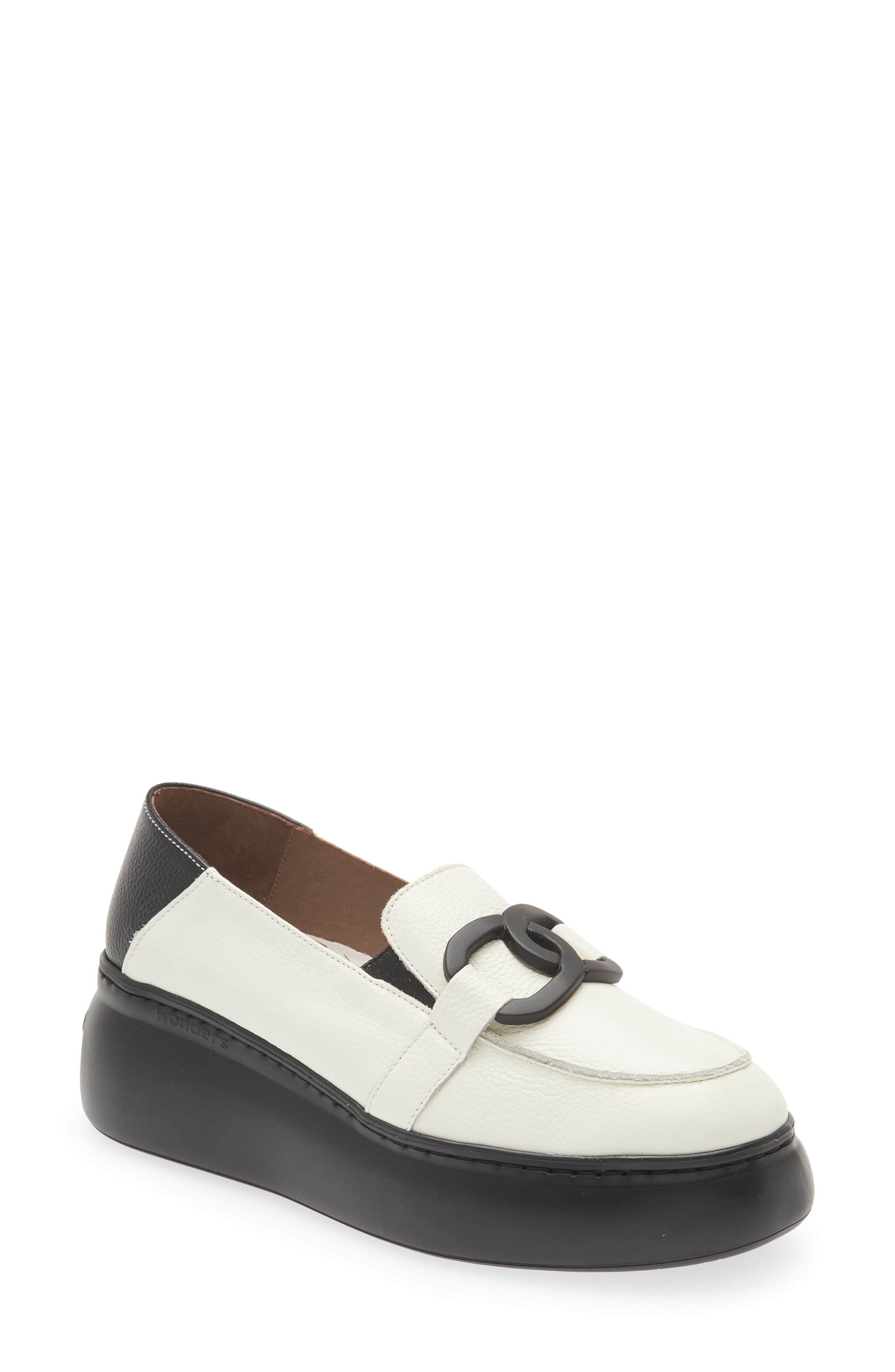 Wonders Platform Loafer, Main, color, Wild Milk/ Wild Black
