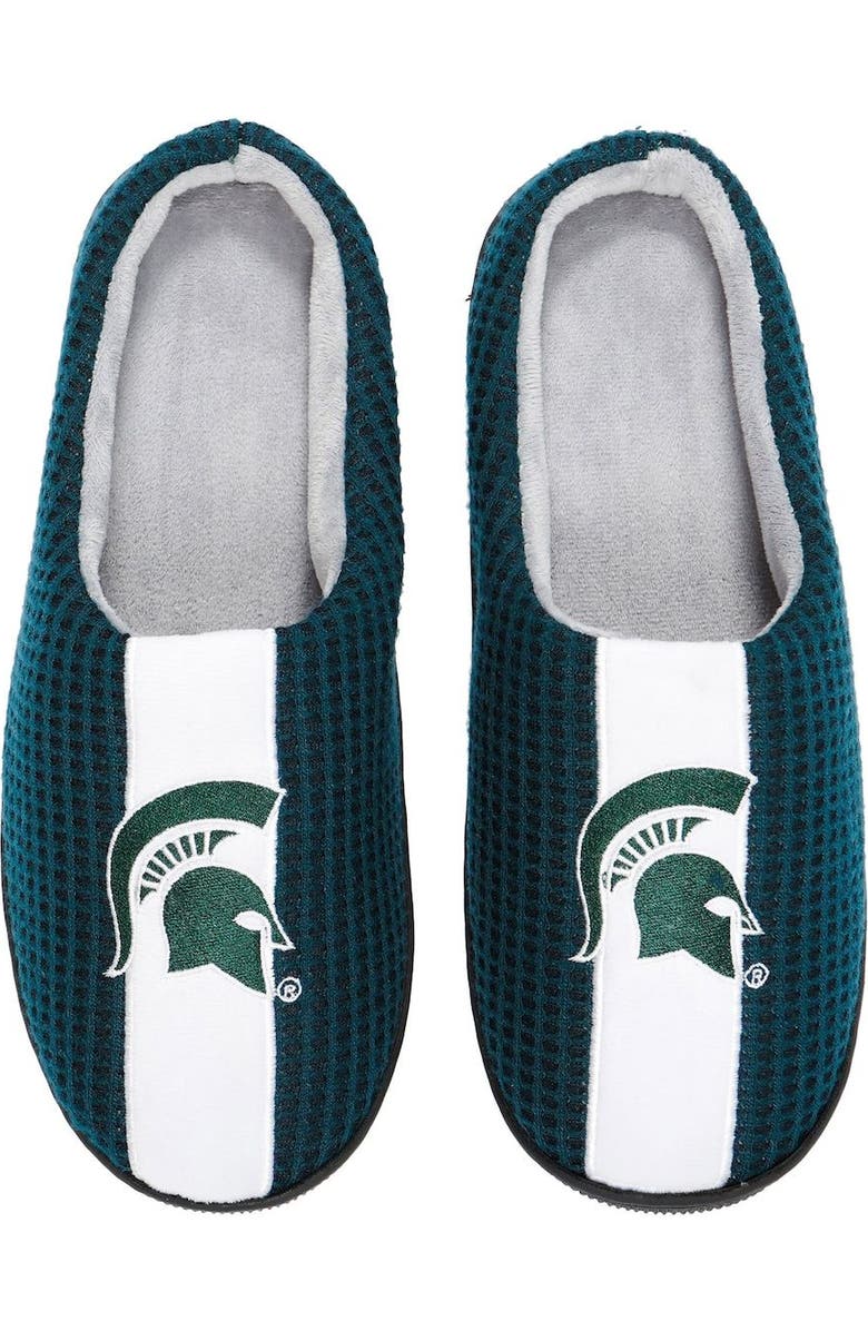FOCO Men's FOCO Green Michigan State Spartans Team Stripe Memory Foam Slide Slippers, Main, color,