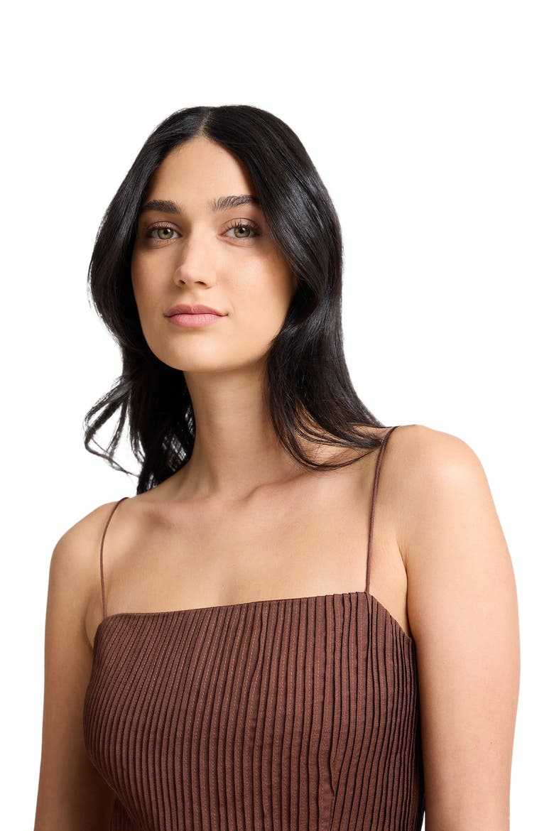 Dropped Waist Pintuck Dress, Alternate, color, Brown