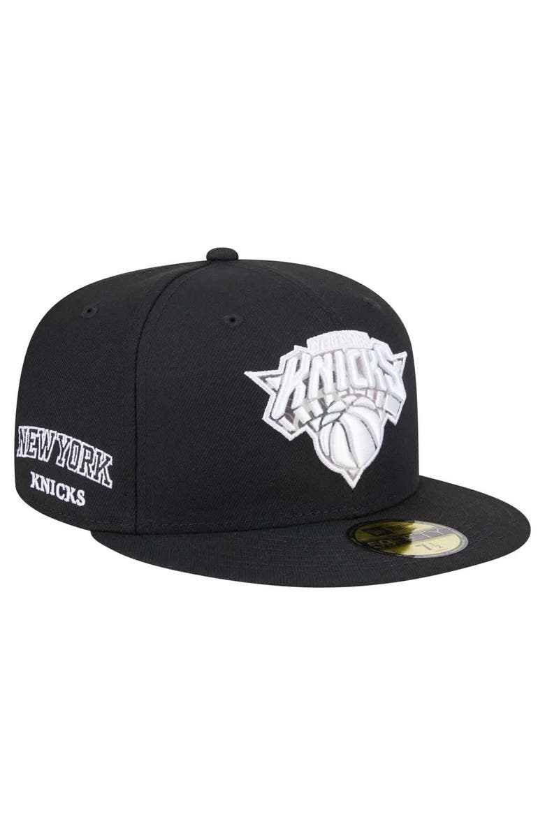 New Era Men's New Era Black New York Knicks Camo Print UV 59FIFTY Fitted Hat, Main, color, 