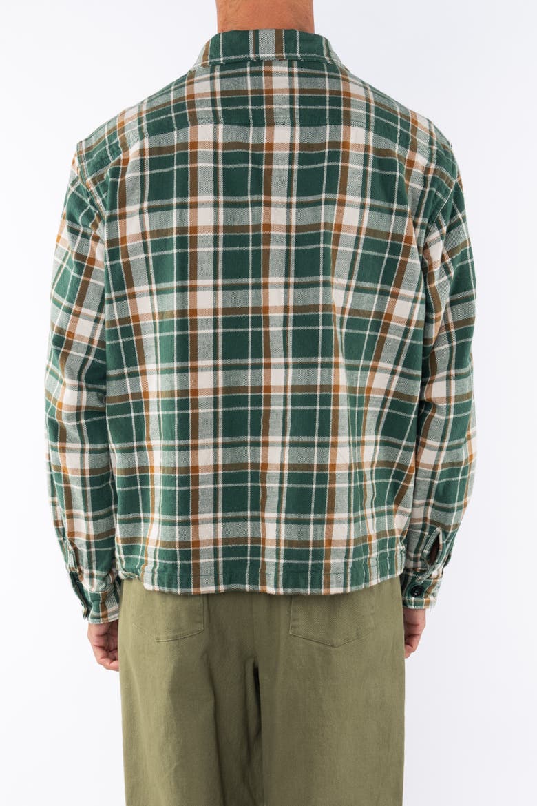 Gender Inclusive Bucky Flannel Over Shirt, Alternate, color, Green/Brown